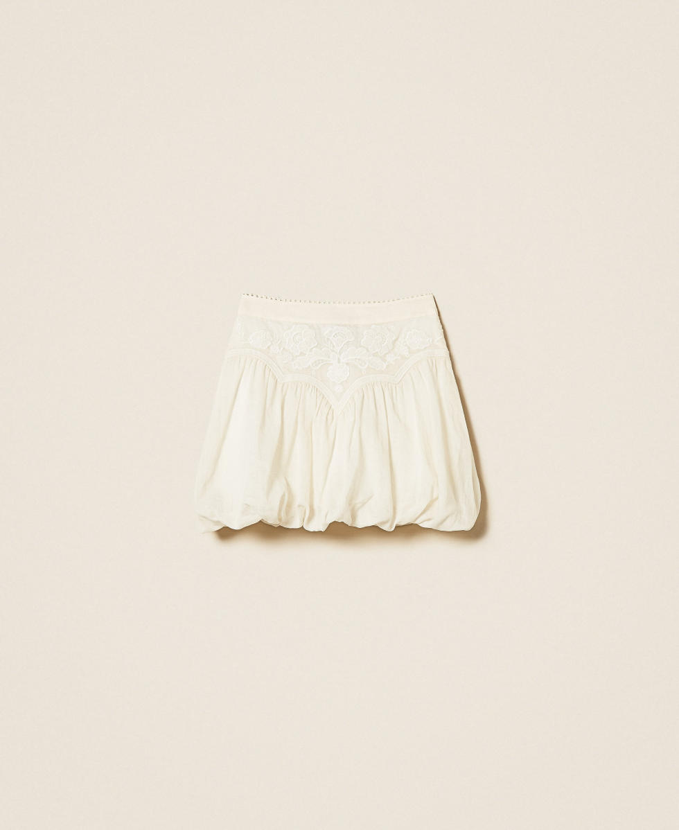 Ramie mini skirt with embroidery