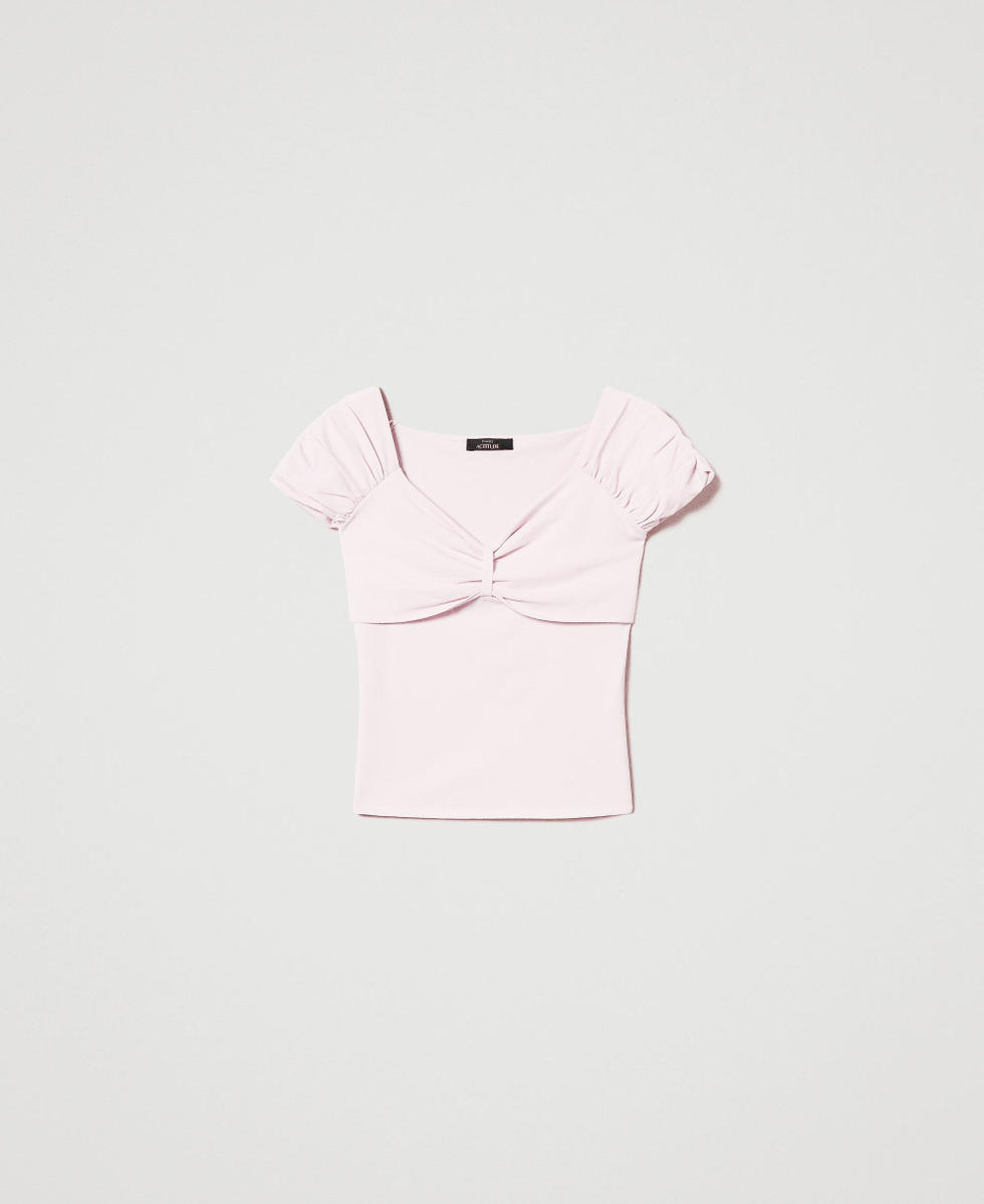 Pull ajust&eacute; avec fronces Rose Tender Pink Femme 251AP3073_00619_S0