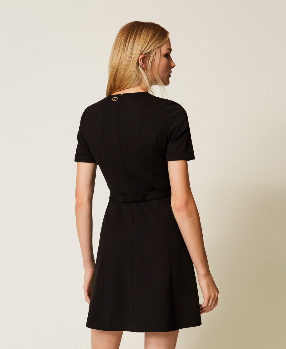 Short dress with Oval T buckle Black Woman 252TP2607_00006_04