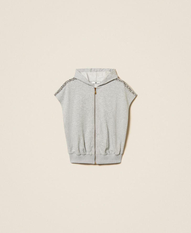 Bluza z kaboszonami Jasnoszary Melanż Kobieta 261LL2BBB_12837_S0