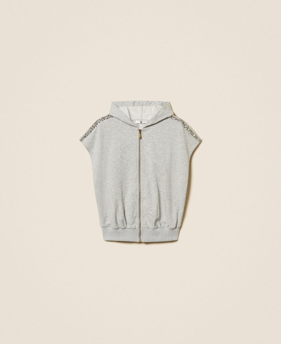 Sweatshirt mit Cabochon-Stickerei