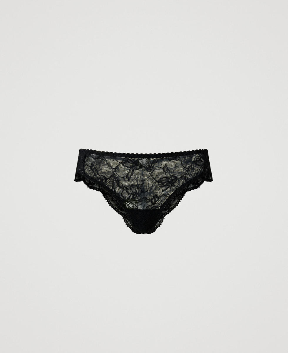 Slip br&eacute;silien en dentelle Noir Femme 242LL6E77_00006_S0