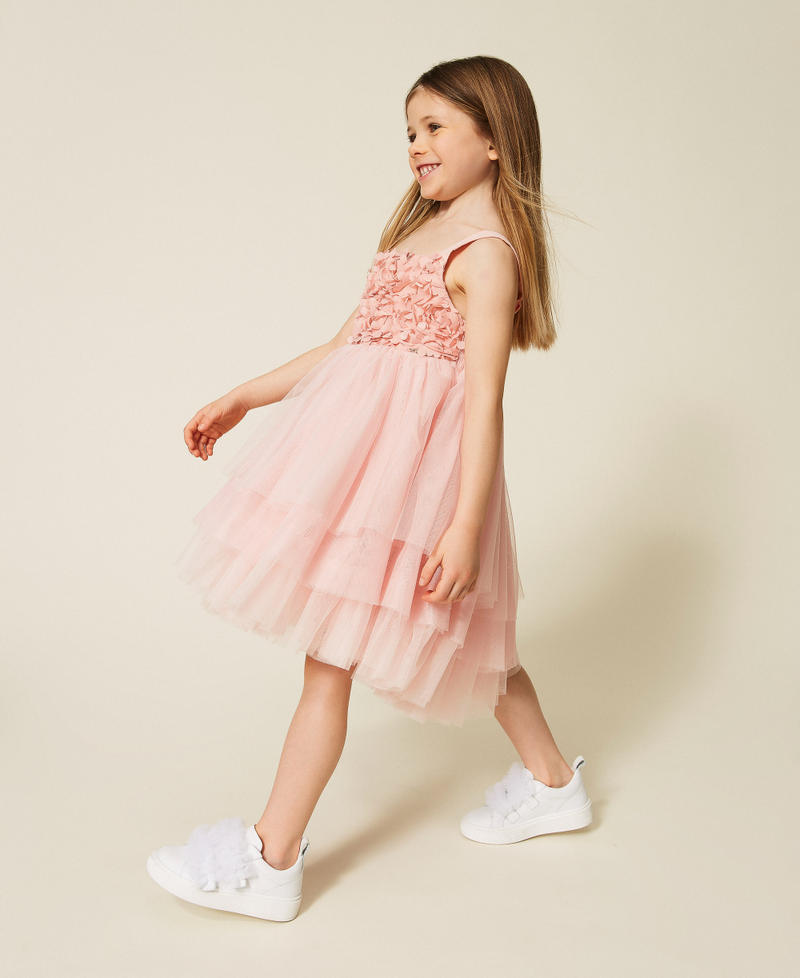 Abito corto baby in tulle a balze Pink Dancer Bambina 261GB2104_10021_02