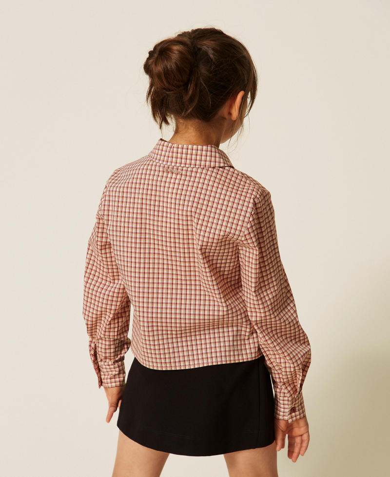 Chequered poplin shirt "Snow" White/Red Ruby Check Girl 262GJ2140_13863_04