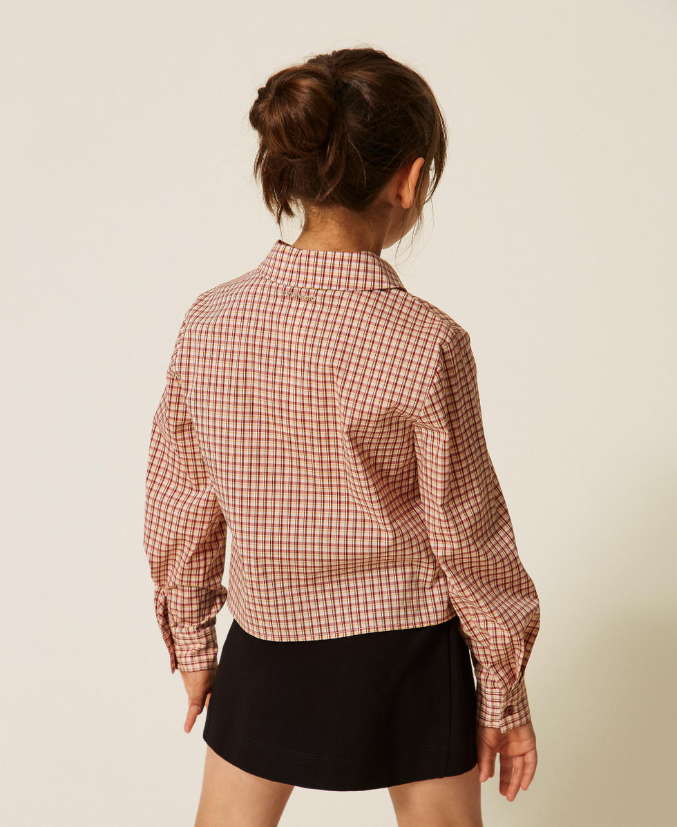 Chemise en popeline &agrave; carreaux
