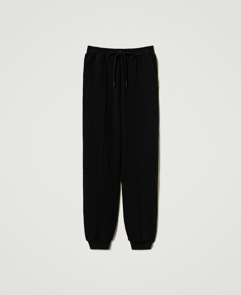 Plush fabric joggers Black Woman 251TP2701_00006_0S