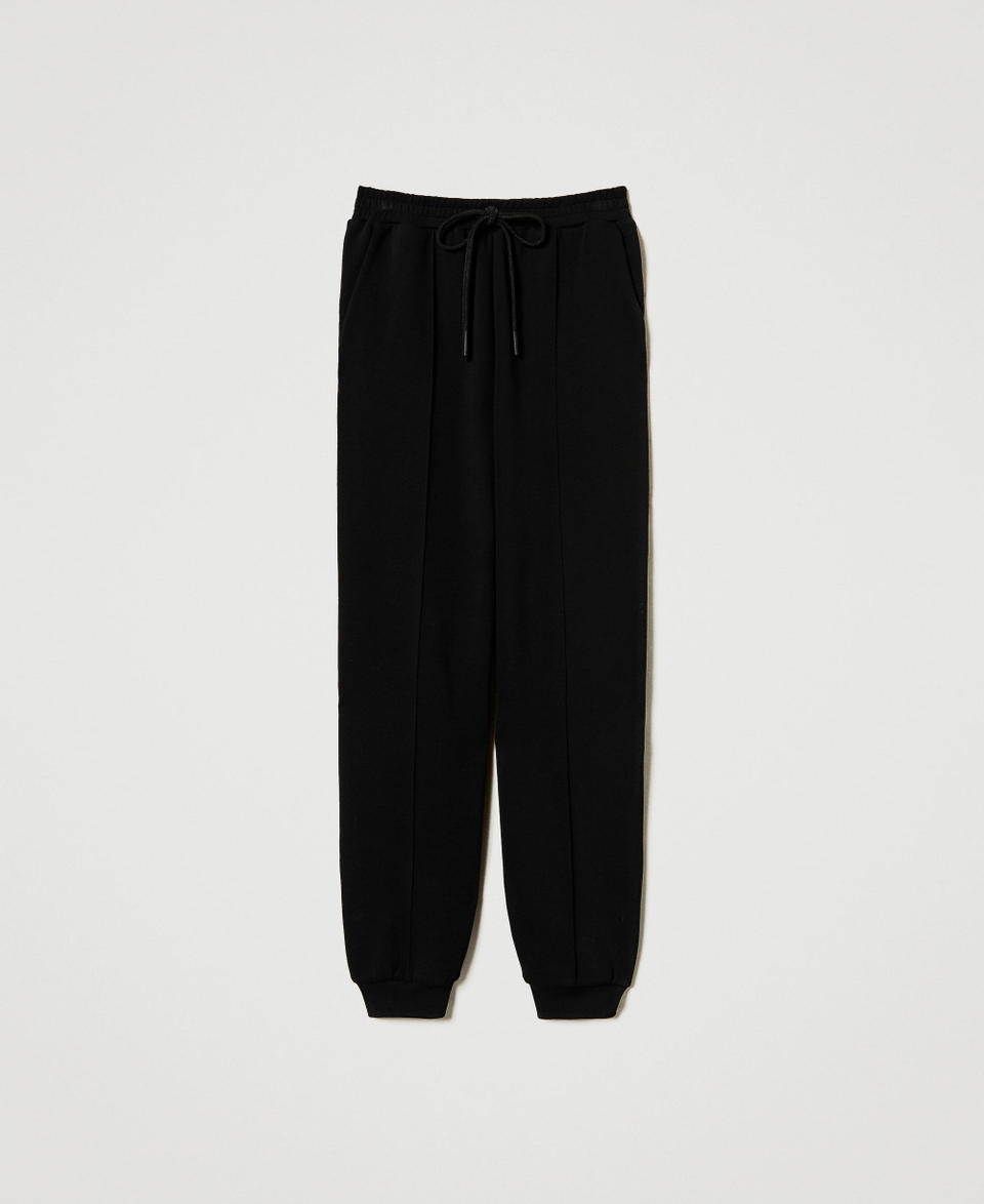 Plush fabric joggers Black Woman 251TP2701_00006_0S