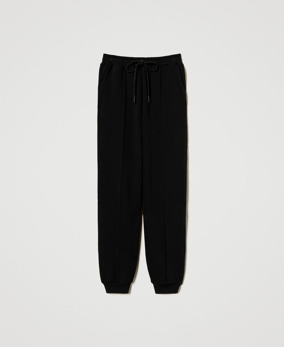Plush fabric joggers Black Woman 251TP2701_00006_S0