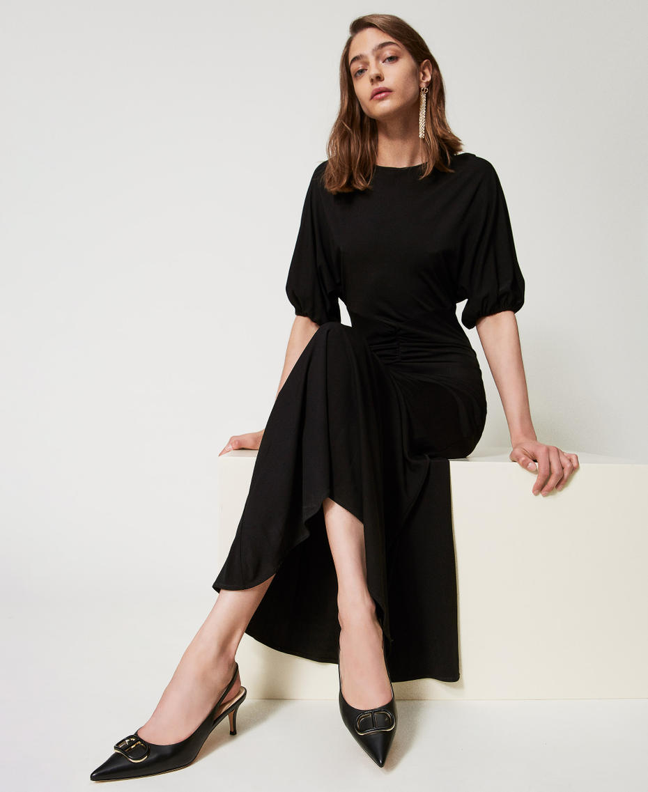 Riemchenpumps mit Oval T Schwarz Frau 251TCP062_00006_T0