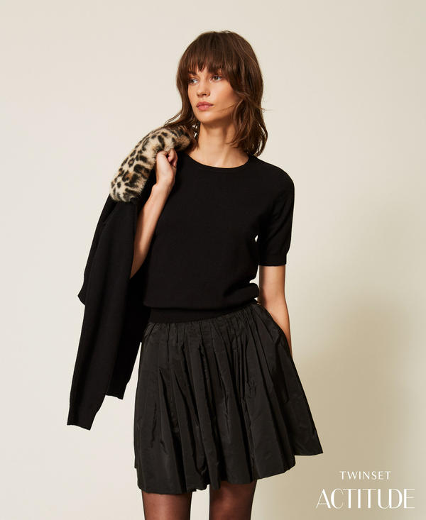 Giacca con colletto in faux fur e maglia