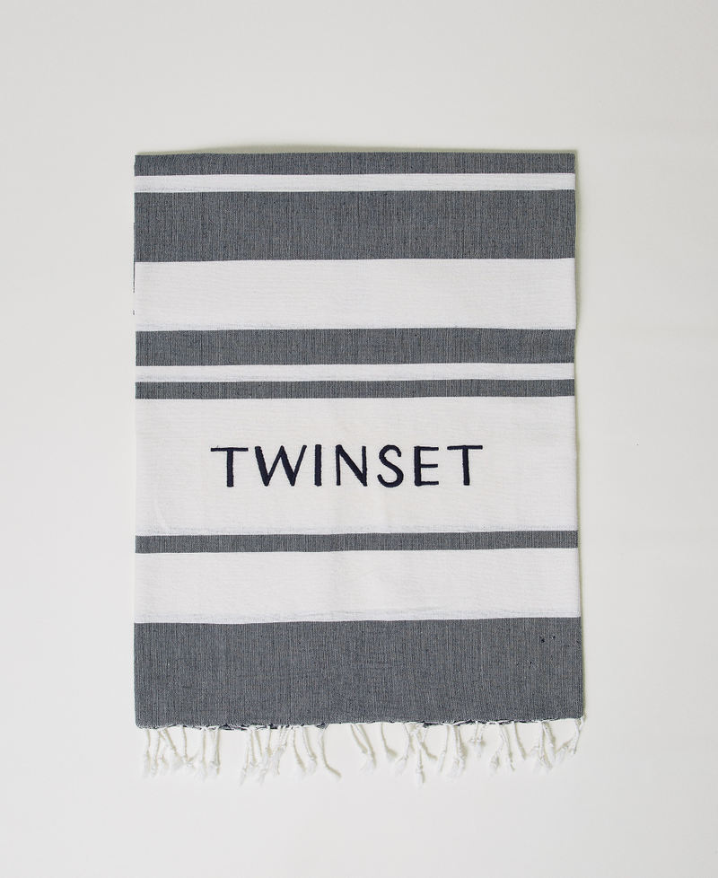 Jacquard beach towel with logo