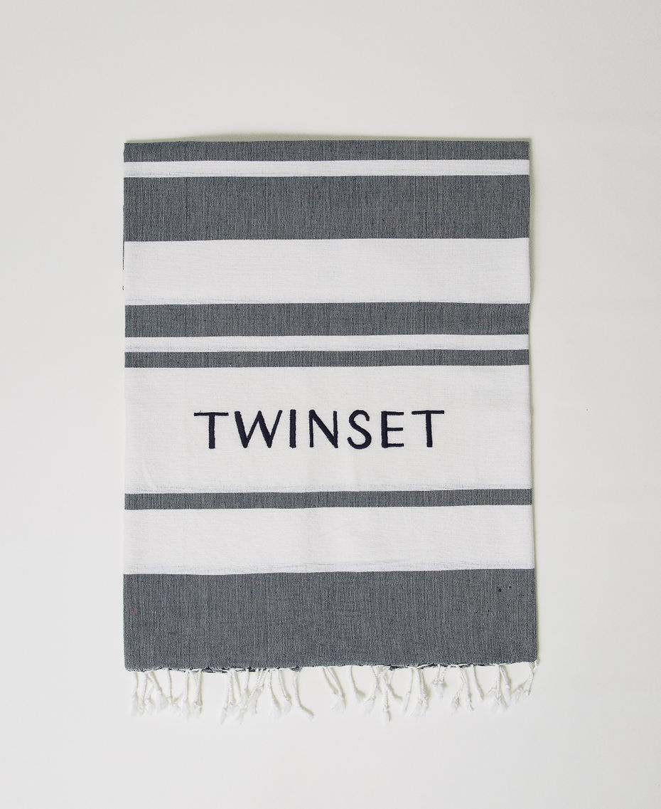 Jacquard beach towel with logo