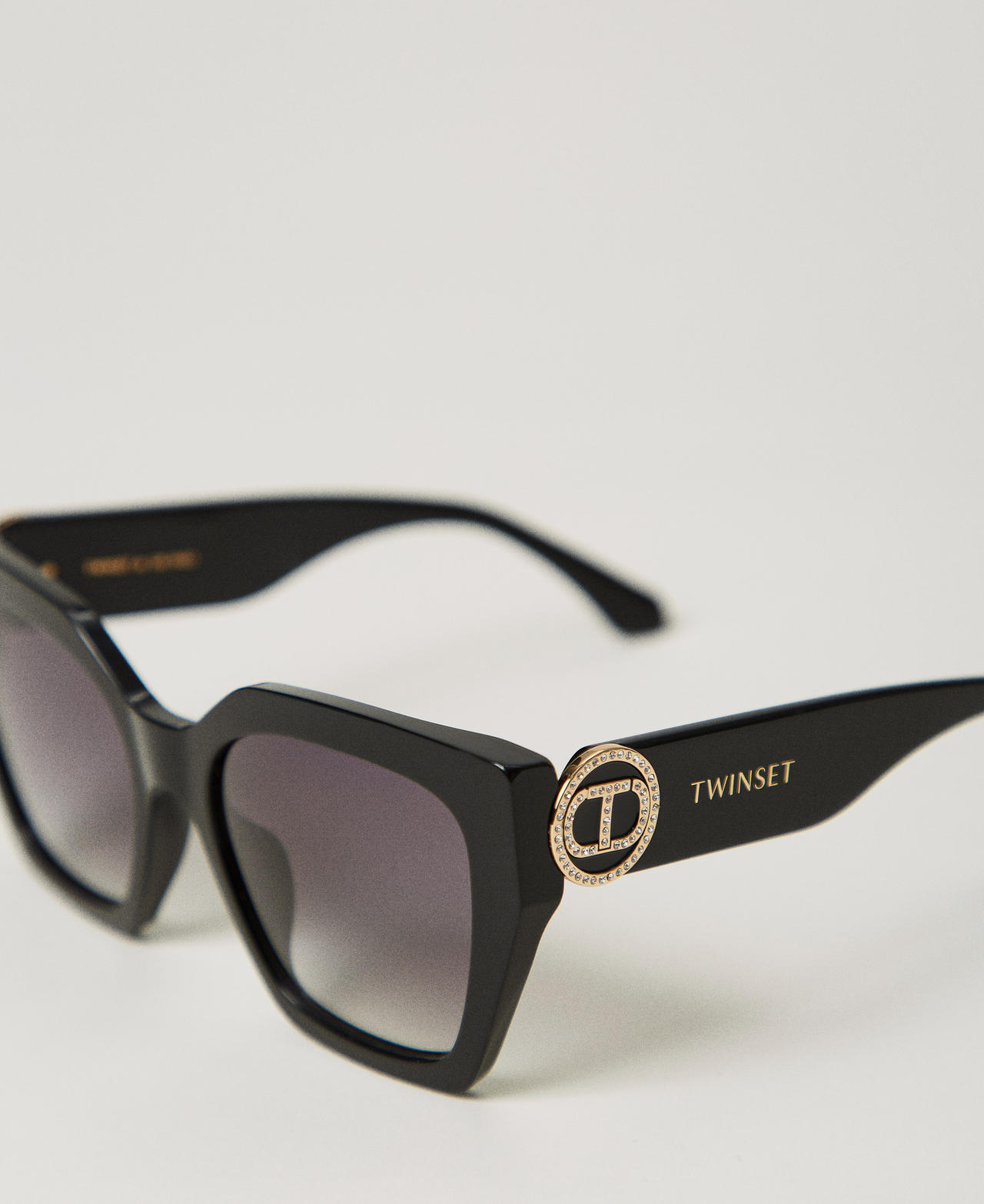 Oversized square sunglasses Shiny Black Woman 999TZ5059_11240_03