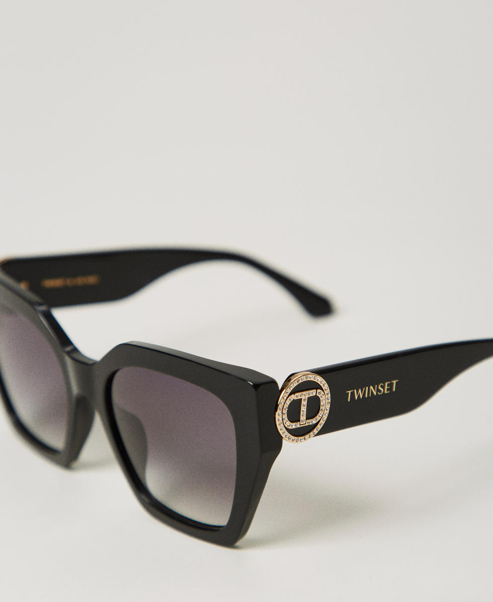 Gafas de sol oversize cuadradas Shiny Black Mujer 999TZ5059_11240_03