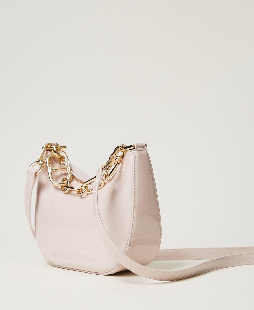 Borsa &lsquo;Mini Croissant&rsquo; effetto vernice Rosa Parisienne Donna 251TB7341_00714_02