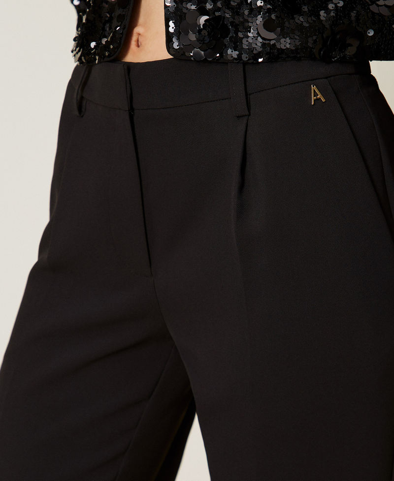 Cr&ecirc;pe-Hose mit Taschen Schwarz Frau 262AT2072_00006_04