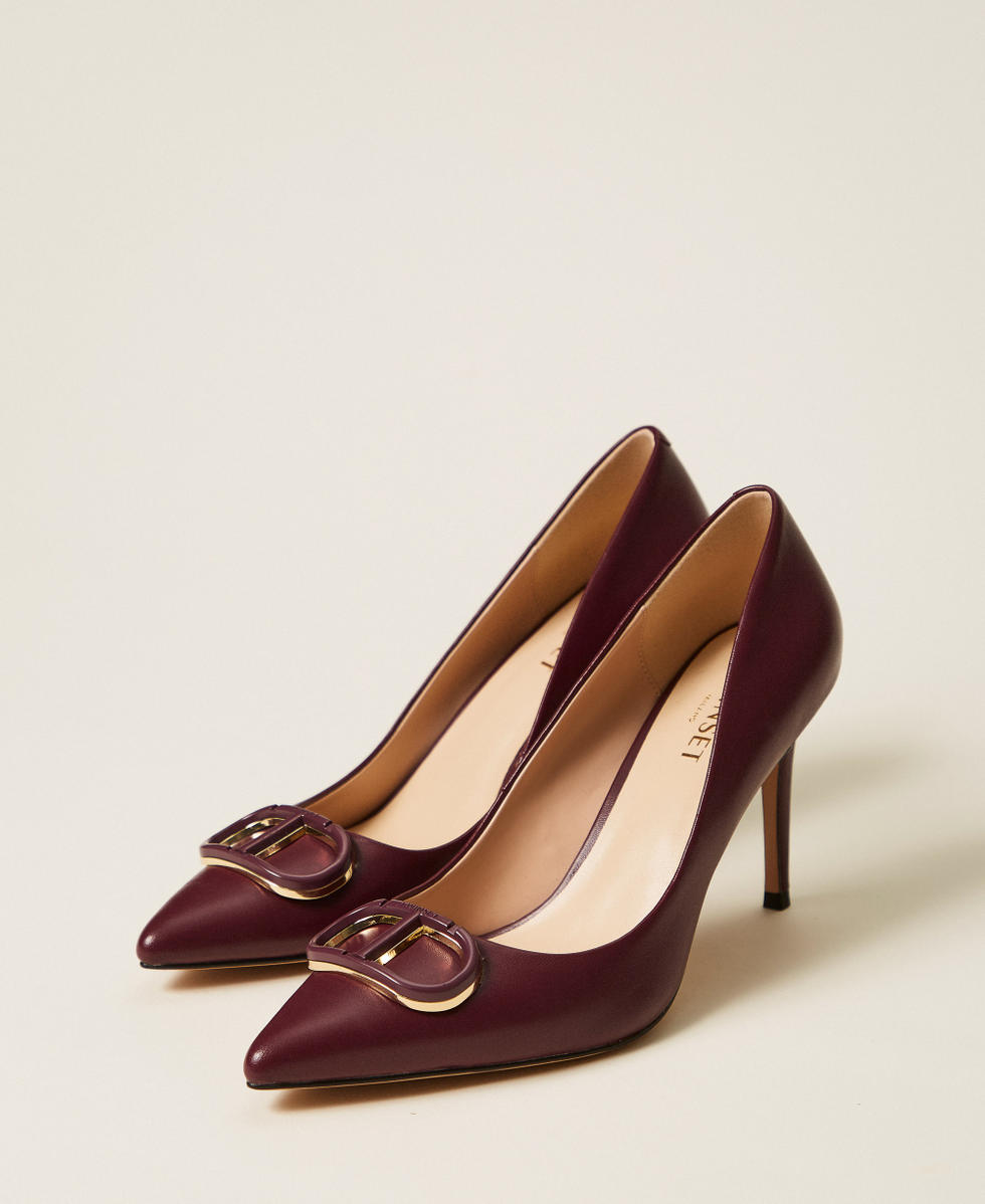 D&eacute;collet&eacute; in pelle con Oval T Viola "Winetasting" Donna 252TCP032_05609_02