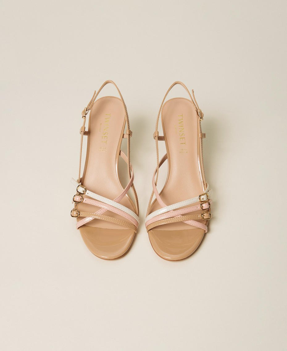 Hohe Sandale mit Riemchen Multicolor &bdquo;Candy Peach&ldquo;-Rosa/Lilie/Sand Frau 261TCP040_13286_04