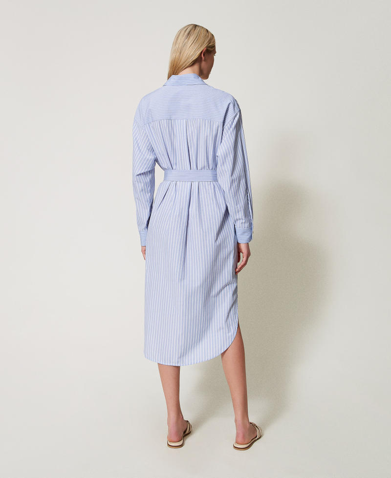 Striped midi dress with belt Mixed Stripes Woman 251TF2041_12505_03
