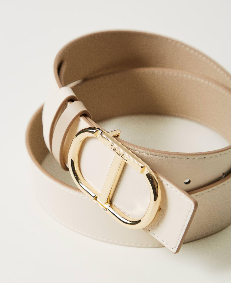 Ceinture r&eacute;versible en cuir Bicolore Beige &laquo;&thinsp;Ginger Root&nbsp;&raquo; Clair/Beige &laquo;&nbsp;Neige&nbsp;&raquo; Femme 251TO5050_12405_03