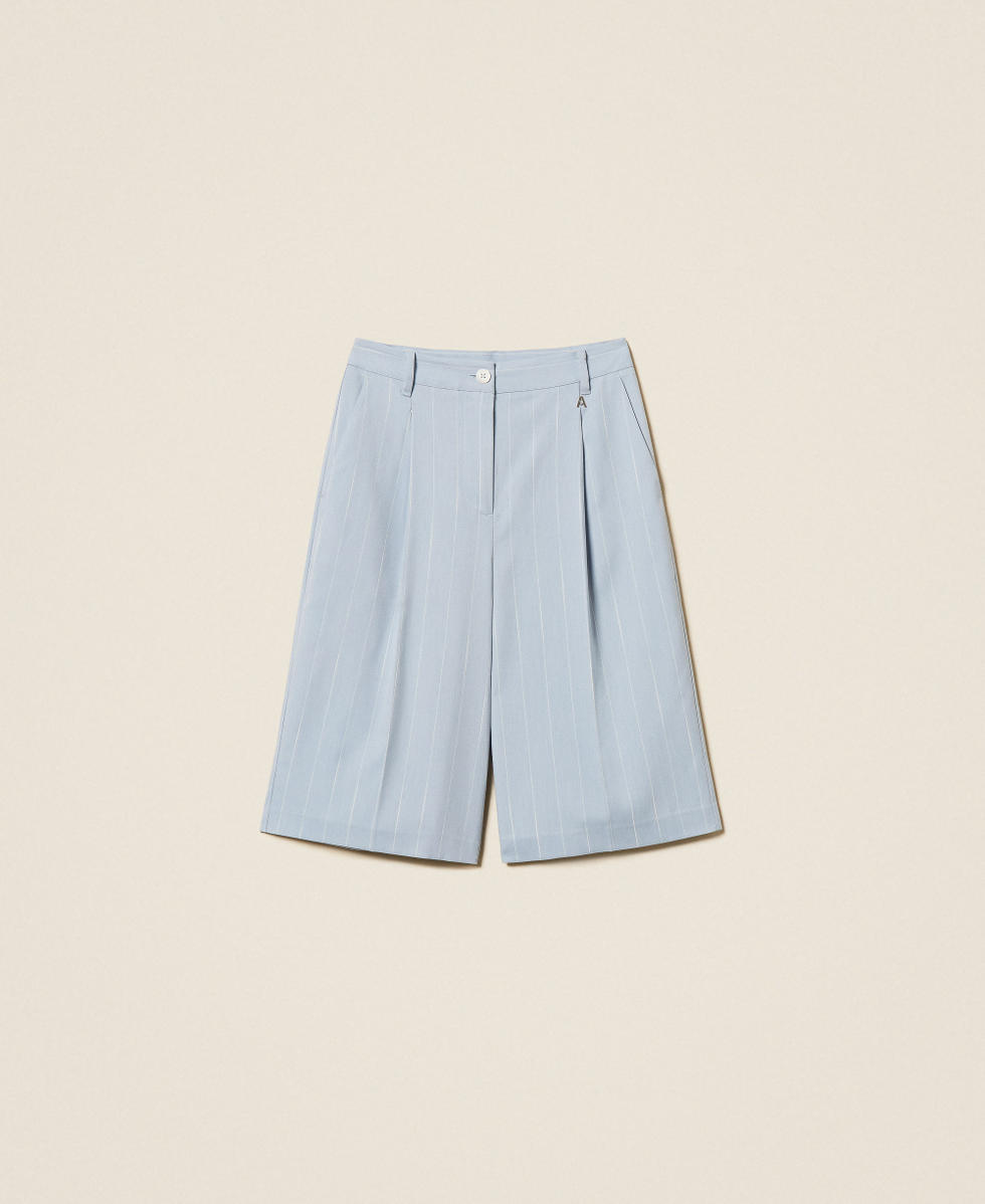 Pinstripe Bermuda shorts with pockets