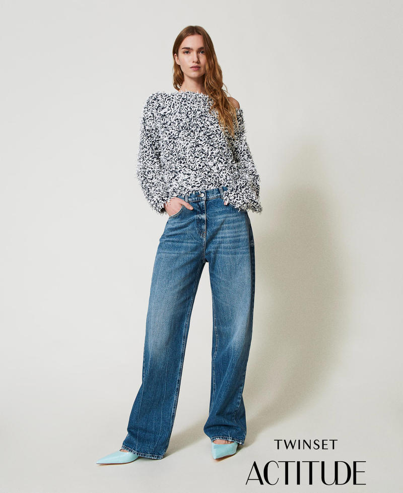 Jean droit avec cinq poches Denim Clair Femme 251AP2382_11453_PA
