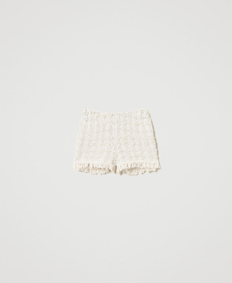 Jacquard knit shorts with lurex