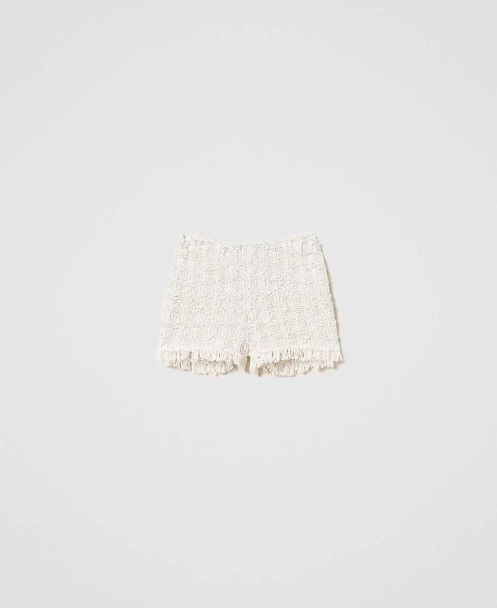 Jacquard knit shorts with lurex