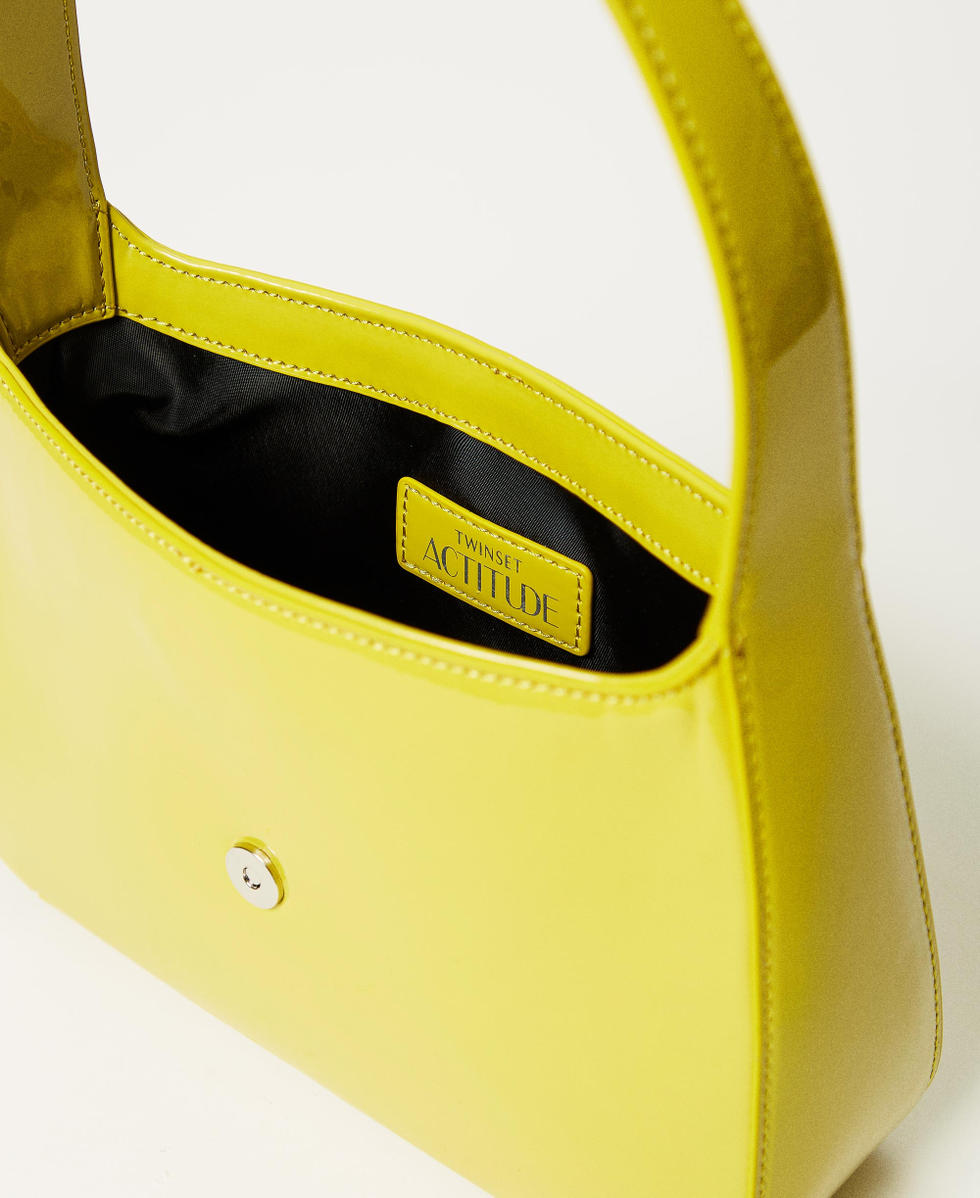 Faux patent leather hobo bag Citronelle Woman 251AA7010_00910_04