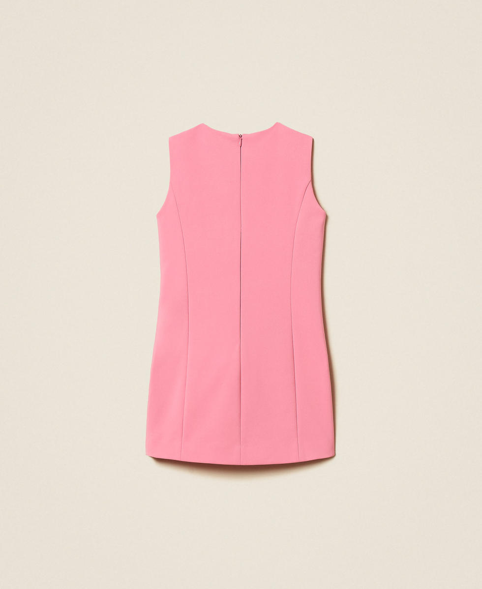 Robe courte en cr&ecirc;pe avec n&oelig;ud Rose &laquo;&thinsp;Aurora Pink&thinsp;&raquo; Fille 261GJ2Q58_07207_S1