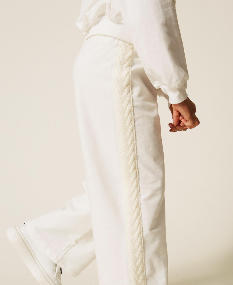 Palazzohose aus Sweatstoff und Strickgewebe Wei&szlig; Schnee M&auml;dchen 262GJ2271_00282_04