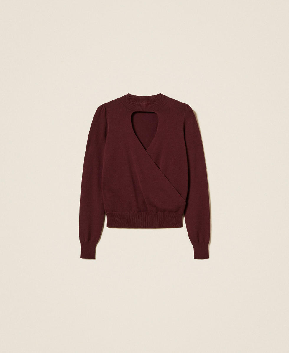 Crossover jumper with cut-outs &ldquo;Wine tasting&rdquo; Purple Woman 252TP3060_05609_S0