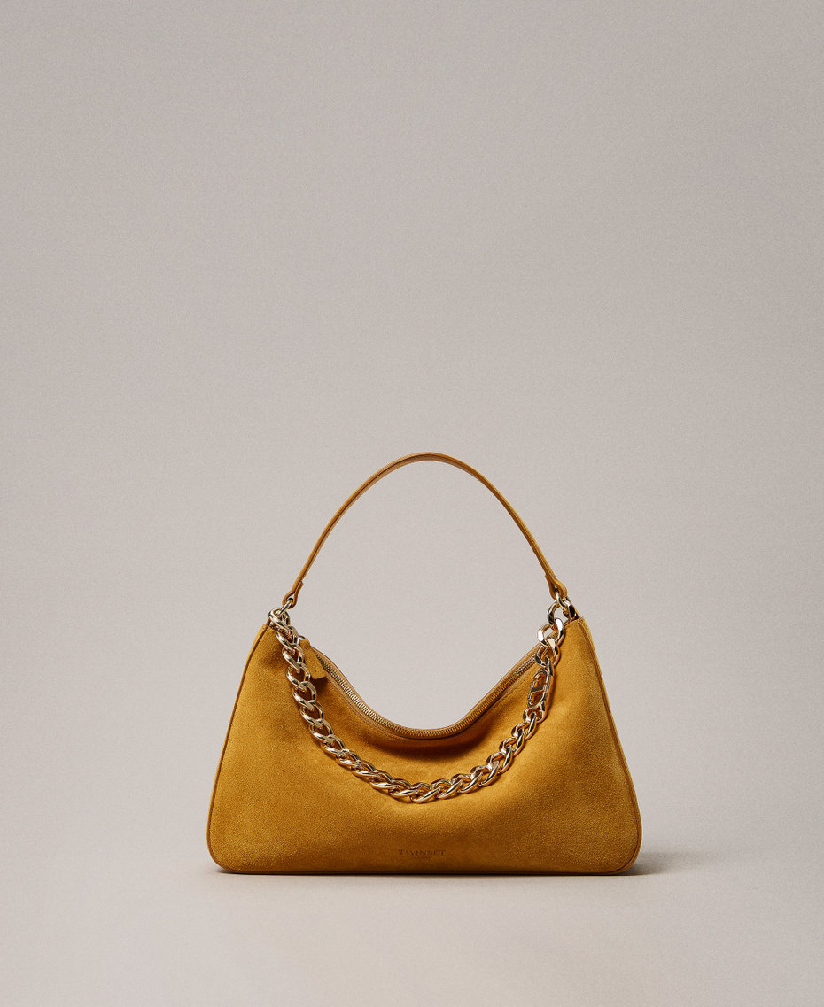 'Liliane' medium suede bag Mustard Yellow Woman 252TB7162_12607_PS