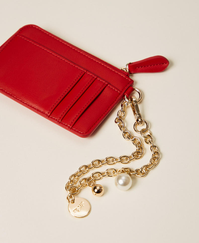 Card holder with charms and logo Red Woman 261TH7020_00015_02