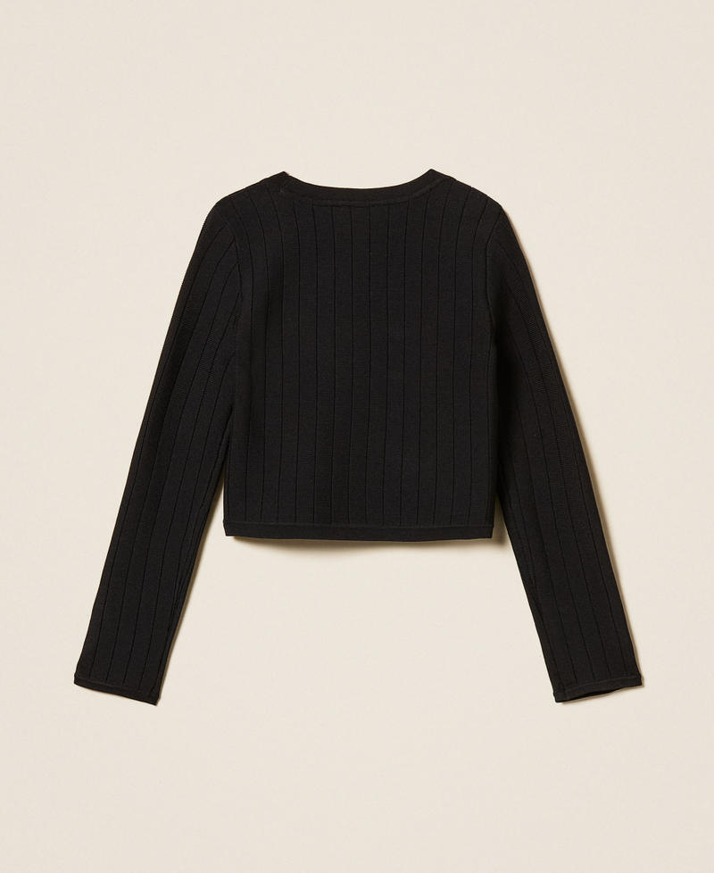 Openwork jumper with buttons Black Girl 261GJ3Q23_00006_S1