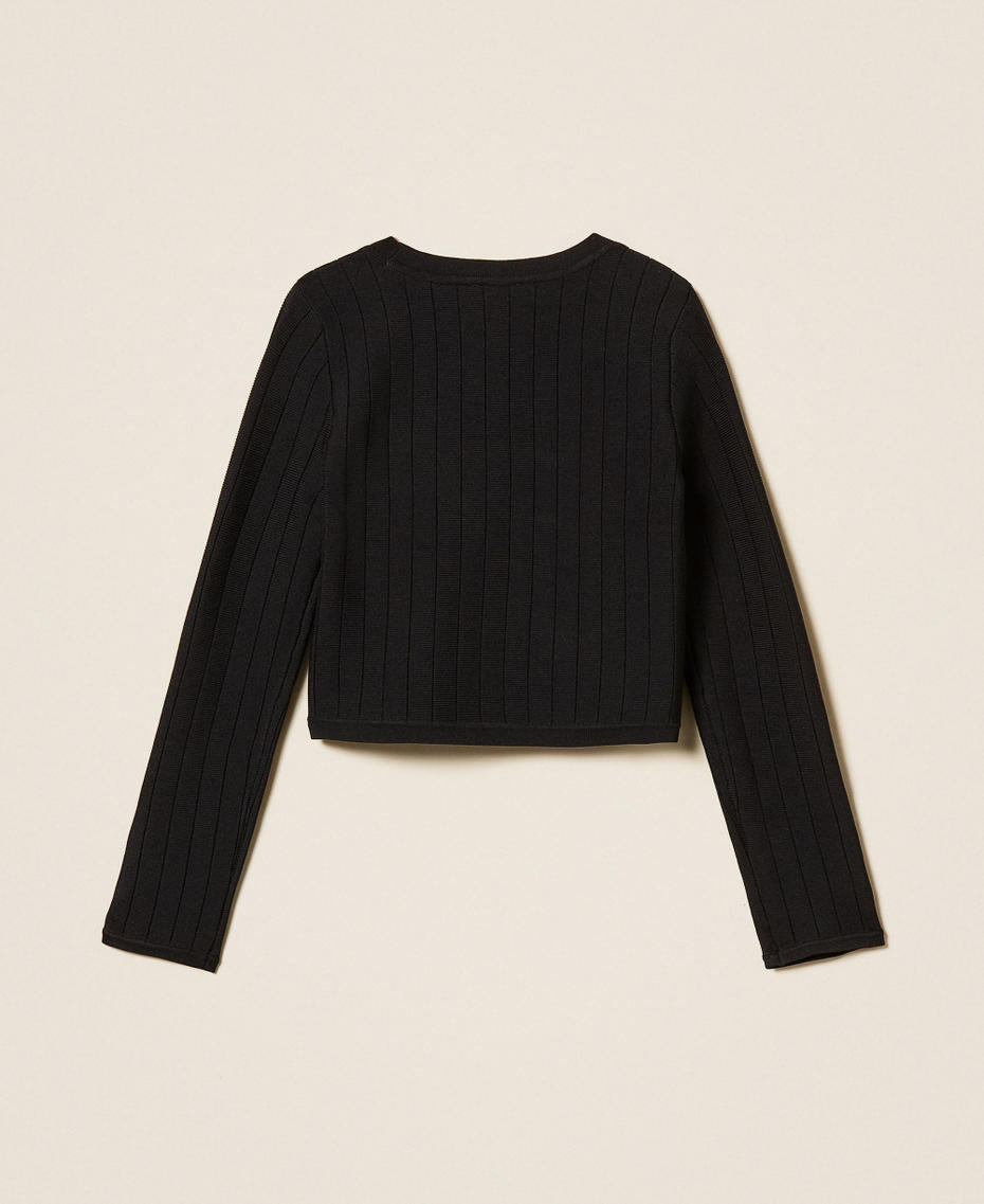 Openwork jumper with buttons Black Girl 261GJ3Q23_00006_S1