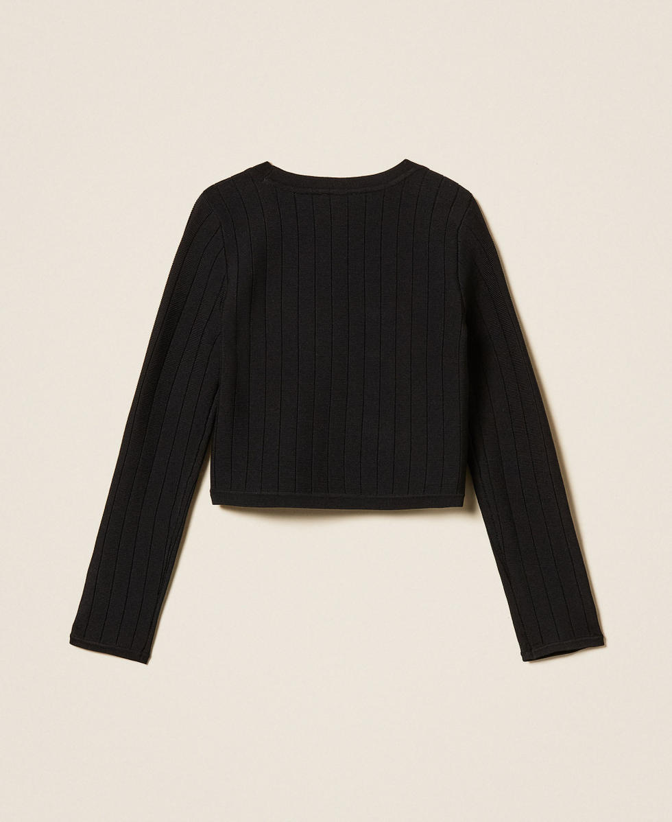 Openwork jumper with buttons Black Girl 261GJ3Q23_00006_S1