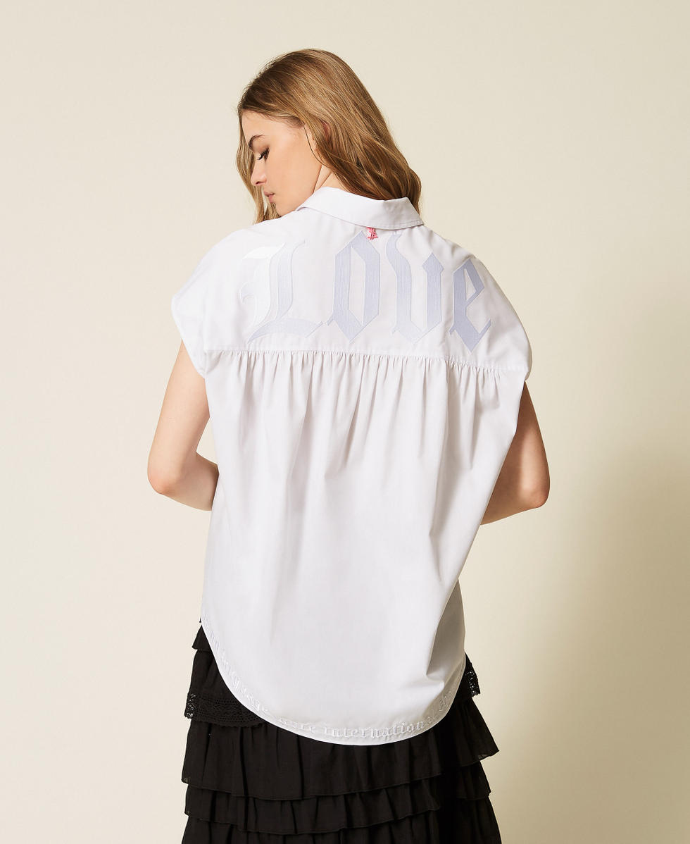MYFO Kimono-Bluse mit Stickerei Oxford Papers Frau 261AQ2032_13559_03