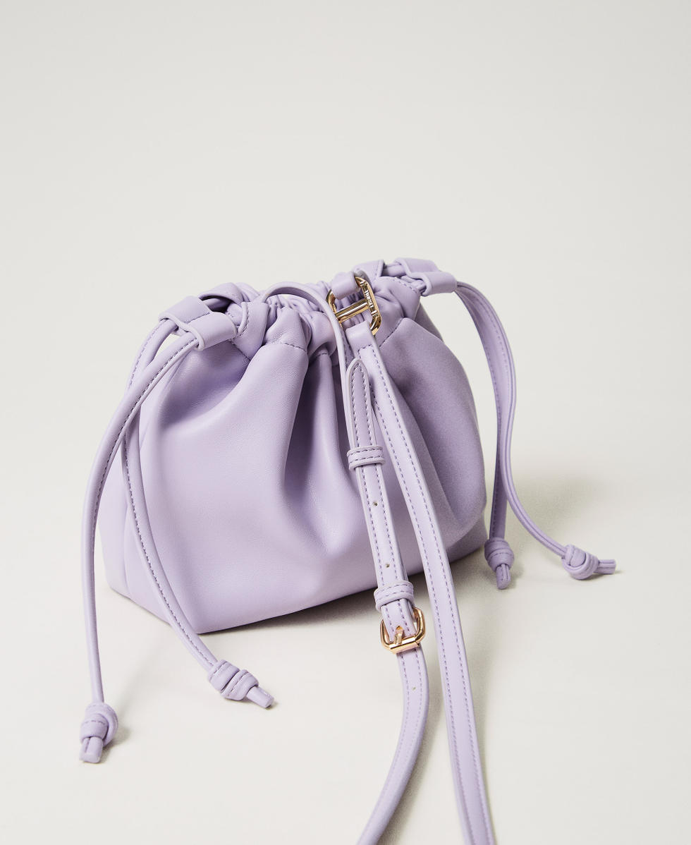 Shoulder bag with ruching Lilac Flowers Woman 251TD8032_00703_03