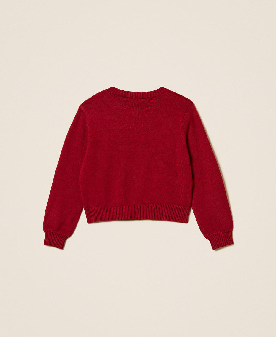 Sweter w paski z guzikami Red Ruby Dziewczynka 262GJ3031_13704_S1