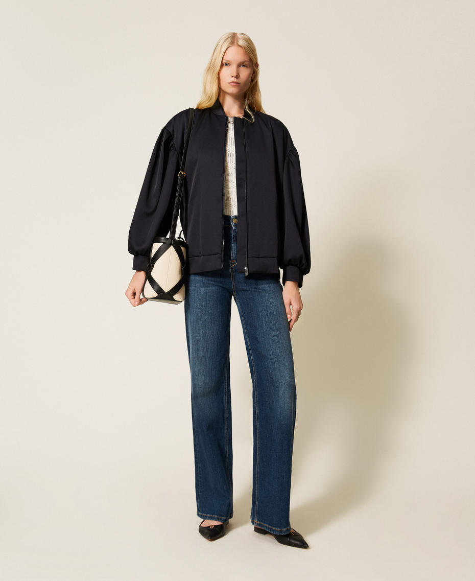 Five-pocket wide-leg jeans "Mid Denim" Blue Woman 261TP2703_01611_01