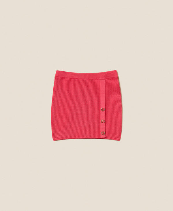 Mini-jupe en maille avec boutons Oval T
