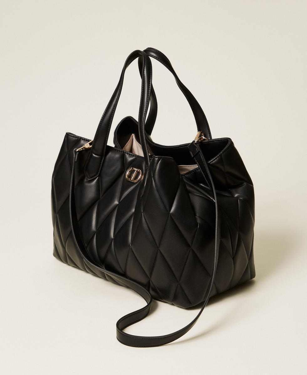 Cabas matelassé Noir Femme 252TB7050_00006_02