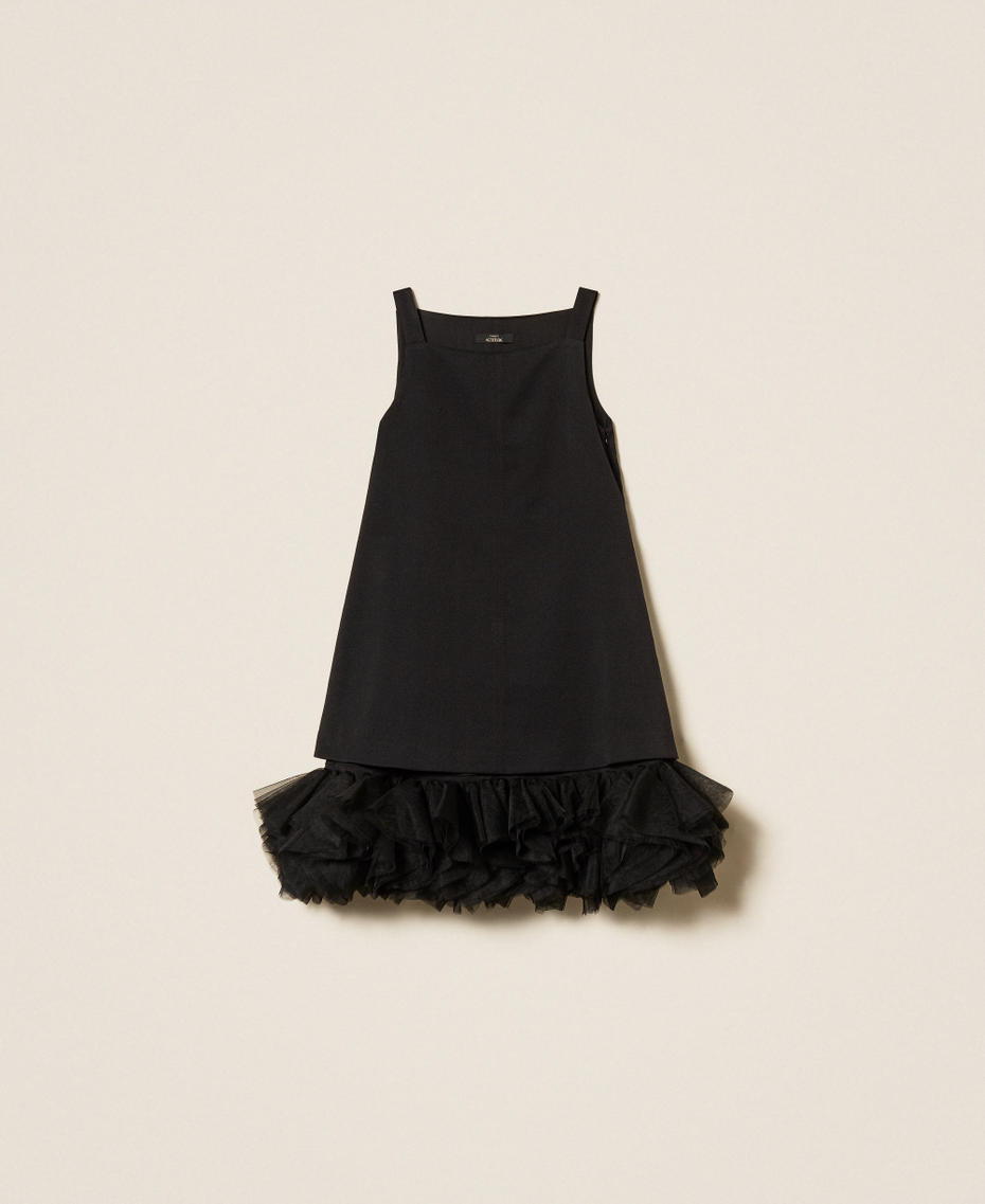 Short dress with tulle flounces Black Woman 252AT2084_00006_S0