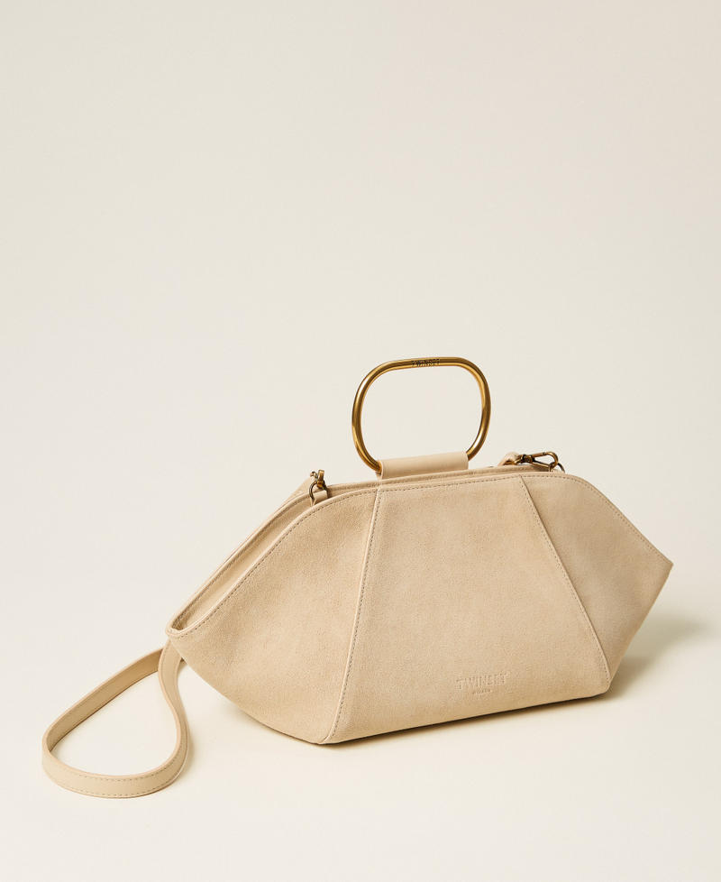 Umhängetasche aus Veloursleder „Delicate Sand“-Beige Frau 261TB7090_13161_02