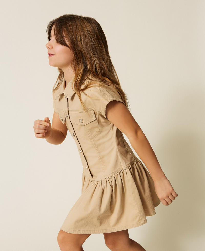 Robe courte chemisier en bull Beige &laquo;&nbsp;Safari&nbsp;&raquo; Fille 261GJ2104_13191_02