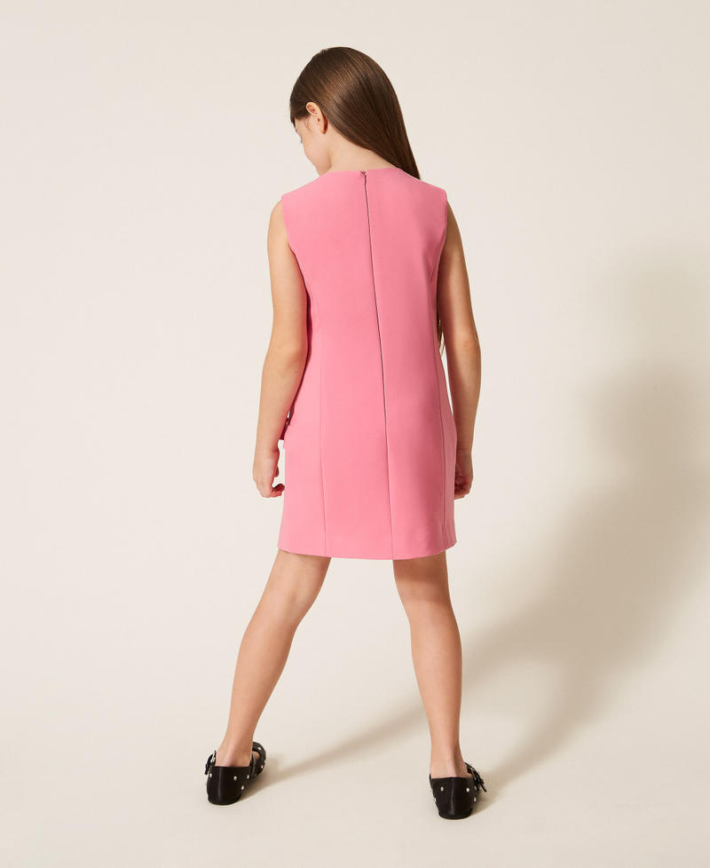Short cr&ecirc;pe dress with bow "Sunrise" Pink Girl 261GJ2Q58_07207_03