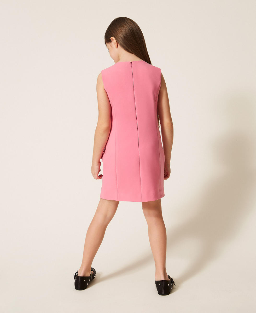 Robe courte en cr&ecirc;pe avec n&oelig;ud Rose &laquo;&thinsp;Aurora Pink&thinsp;&raquo; Fille 261GJ2Q58_07207_03