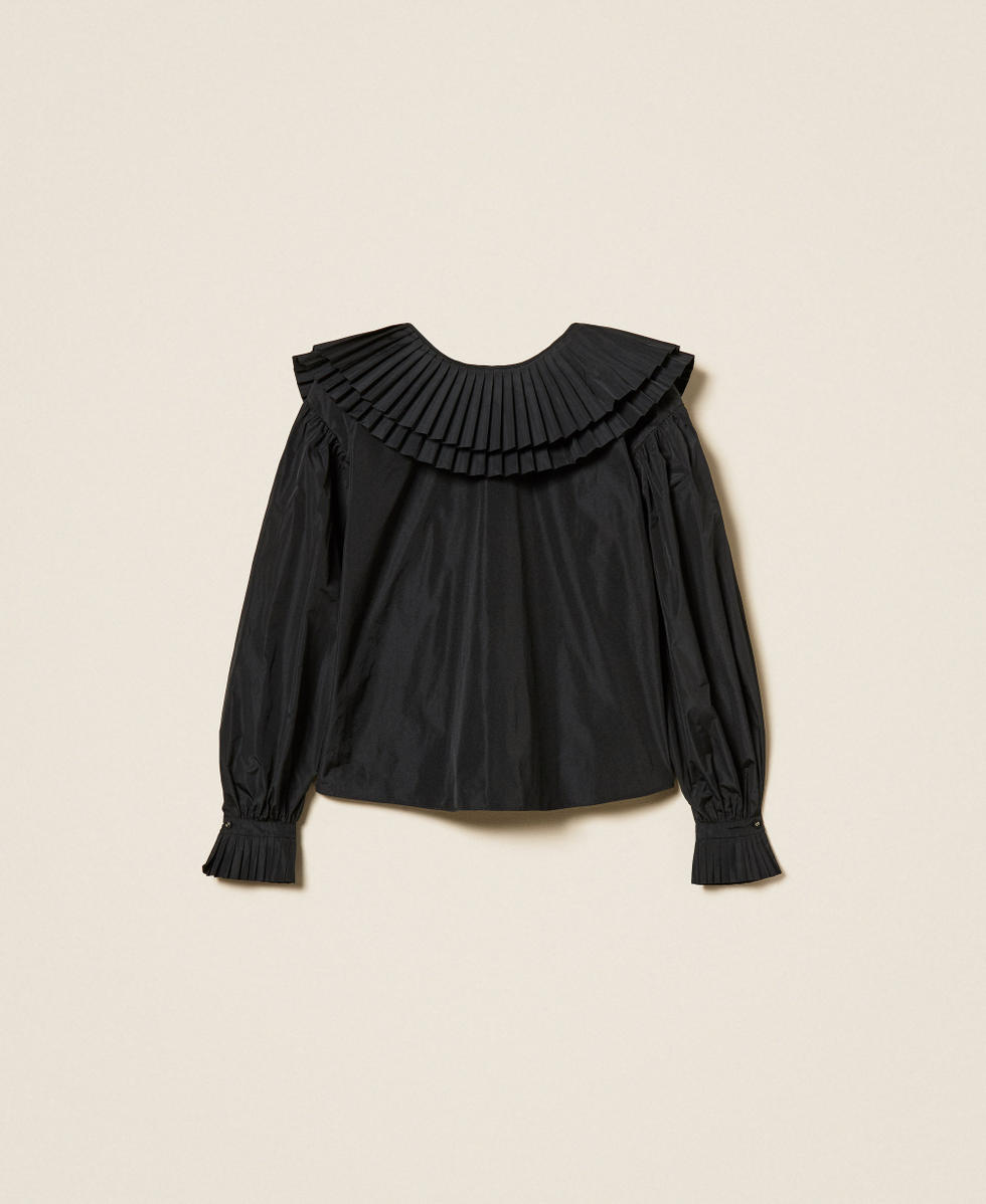 Chemise en taffetas avec volants