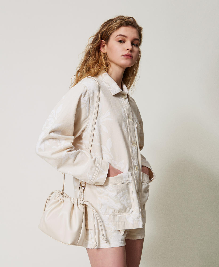 Shoulder bag with ruching White Snow Woman 251TD8032_00282_0T